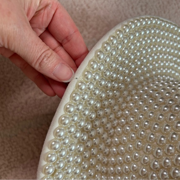 Cato Pearl-Embellished Cream Cowgirl Hat One Size Bachelorette Country Concert - Picture 15 of 16